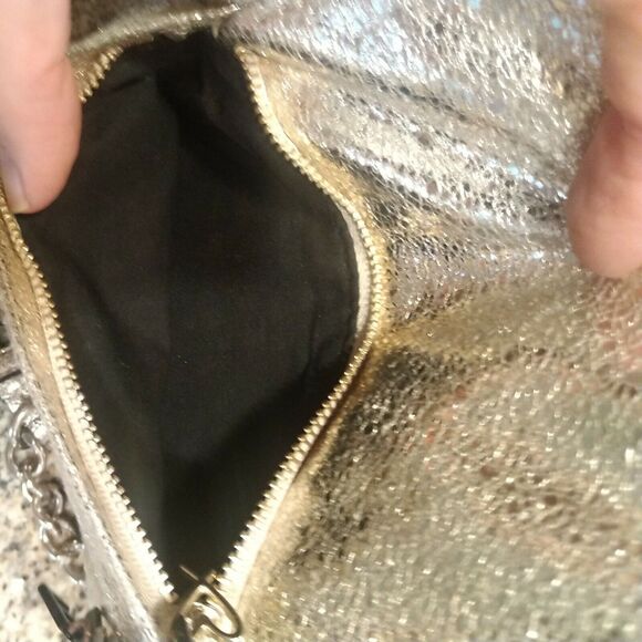 Victorias Secret Gold Backpack Mini Chain Straps Logo Charms CUTE!!!